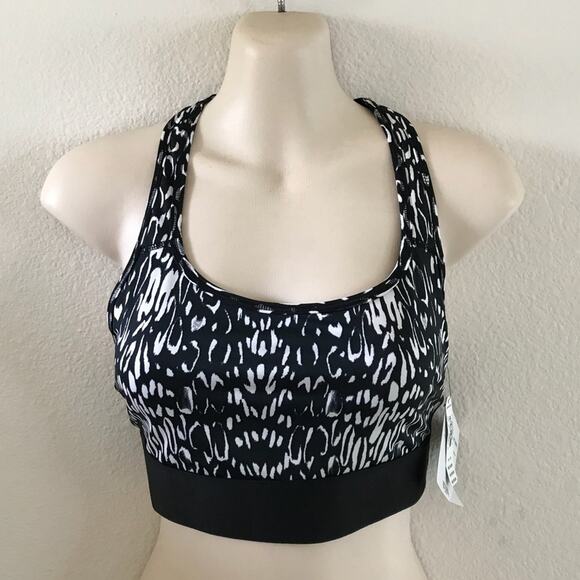 Victoria’s Secret Sport The Player Black White Bra Medium NEW - Picture 2 of 2